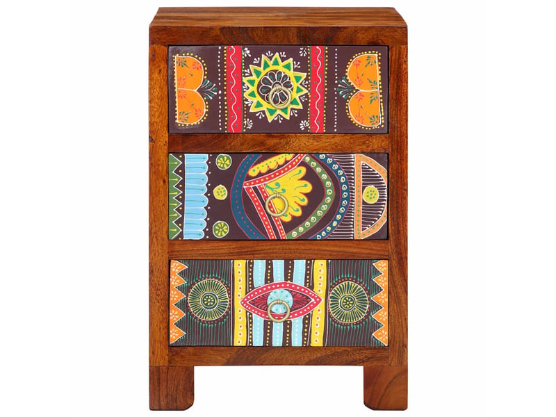  Table de chevet - cabinet de chevet - table de nuit 40x40x60 cm bois d'acacia massif  - Conforama A