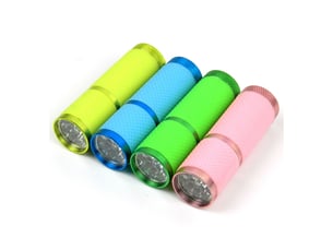 9 lampes de poche led phosphorescentes, lot de 4 petites lampes de poche recouvertes de caoutchouc avec sangles