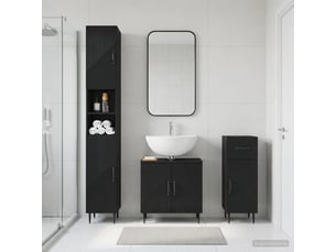Ensemble de meuble de salle de bain 3 pièces haarlem noir cf63458