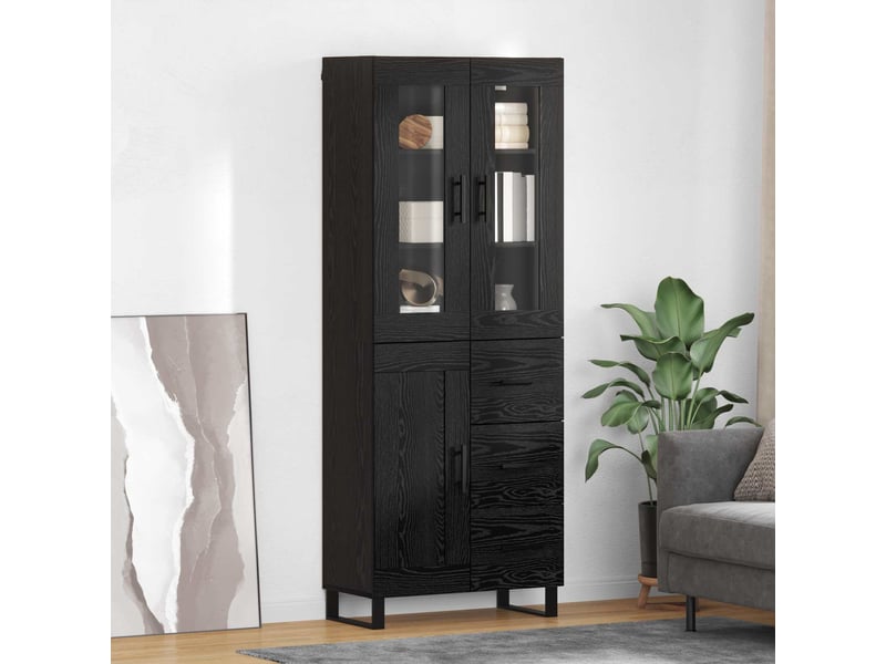 Buffet - haut armoire 2 pc chêne noir 69,5 x 34 x 180 cm - Conforama B