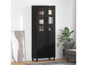 Buffet - haut armoire 2 pc chêne noir 69,5 x 34 x 180 cm
