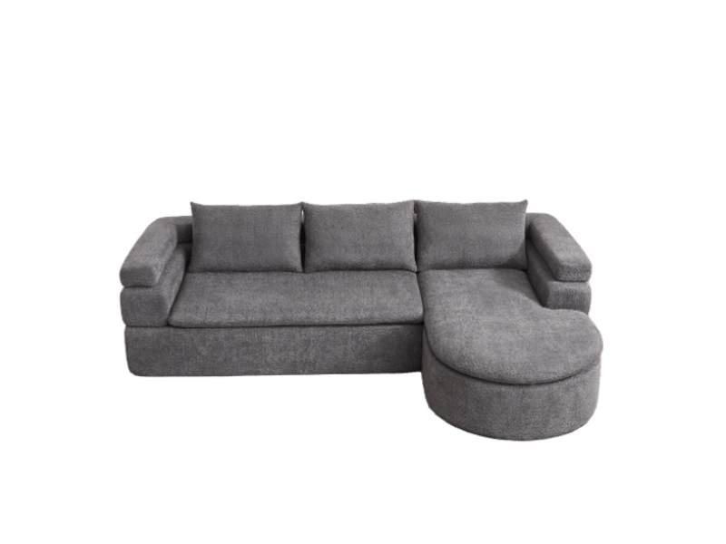 Canapé modulaire incurvé 3 pièces - 250x100 cm anthrazitgrau - sofa design cashew en chenille sans bords durs pour salon moderne  - Conforama A