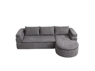 Canapé modulaire incurvé 3 pièces - 250x100 cm anthrazitgrau - sofa design cashew en chenille sans bords durs pour salon moderne