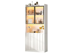 Vitrine coloris blanc 5 étagère(s) TCQPZ - 80 cmx200 cm