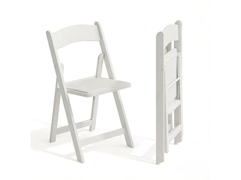 Lot de 4 chaises pliantes 44x45x78 cm – blanc – assise rembourrée en simili cuir – usage polyvalent - Conforama A