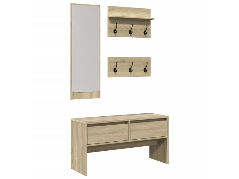  Ensemble de meubles de couloir 4 pcs chêne sonoma  - Conforama A