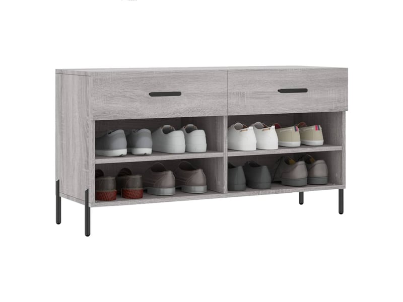  Banc à chaussures, meuble à chaussures sonoma gris 102x35x55 cm bois d'ingénierie shl7782  - Conforama C