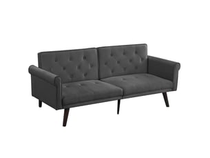 Canapé droit relax manuel 2 places Velours gris