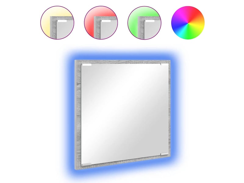 Miroir de salle de bain, miroir de toilette led gris sonoma 40 x 37 x 8.5 cm cf62564 - Conforama C