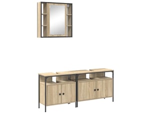 Ensemble de mobilier de salle de bain 3 pièces marron cf64485