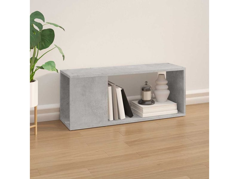  Meuble tv - banc tv - meuble de rangement gris béton 80x24x32 cm bois d'ingénierie  - Conforama C