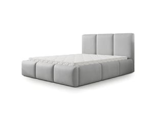 Lit coffre 200x200 cm <strong>MASSENO</strong> <strong></strong> coloris gris