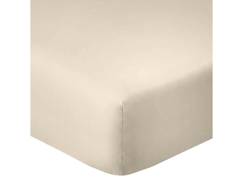  Drap housse 140x190 bonnet 35cm 100% coton grège - vitalia VITALIA - Conforama C