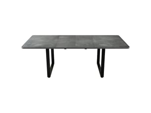 Table à manger extensible, gris, 140180220 × 80 cm, 6-10 personnes, 3 longueurs, pieds métal