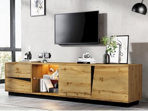 Meuble tv coloris naturel 180 cm <strong>LEYTN</strong>  <strong></strong>