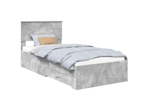 Lit simple 70x190 cm coloris gris