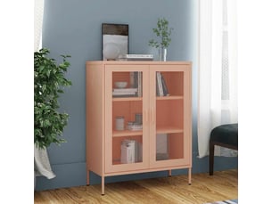 Armoire de rangement, rangement bureau rose 80x35x101,5 cm acier shl1520