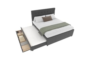 Lit gigogne 140x200 cm BEAOK   coloris gris