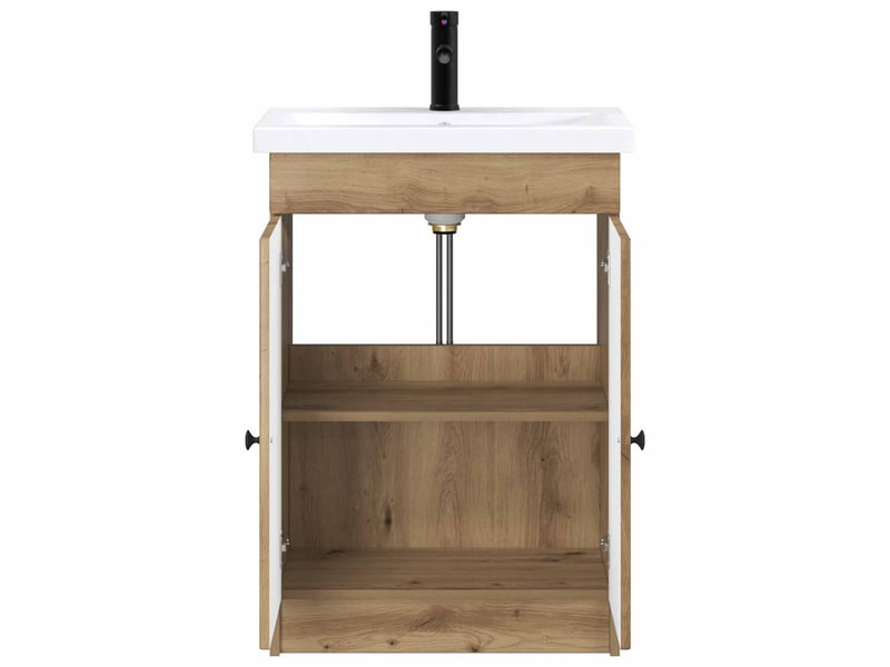 Ensemble de mobilier de salle de bain chêne artisanal shl5219 - Conforama C