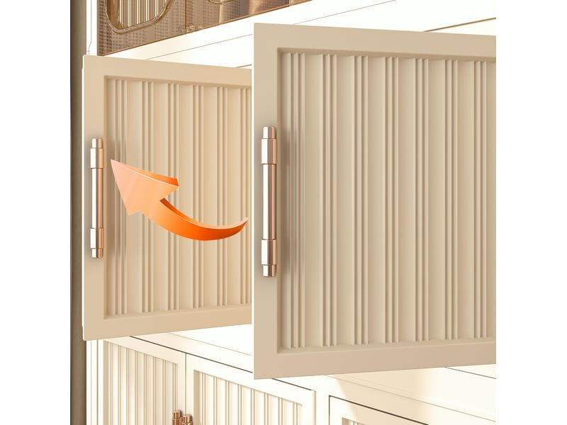  Armoire modulaire pliable 9 portes magnétiques en polypropylène beige, 8 espaces, penderie et roulettes, sans outil  - Conforama D