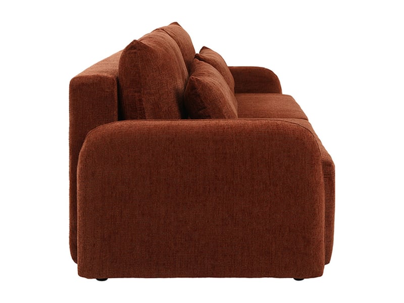  Canapé convertible 3 places en tissu terracotta et pieds noirs - sokka  - Conforama C