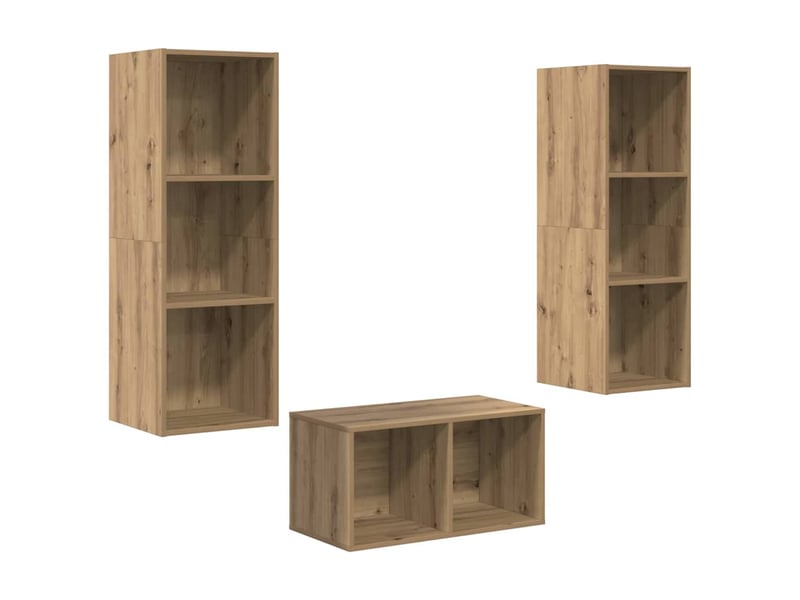  Ensemble meuble tv - banc tv - meuble de rangement chêne artisanal bois d'ingénierie  - Conforama A
