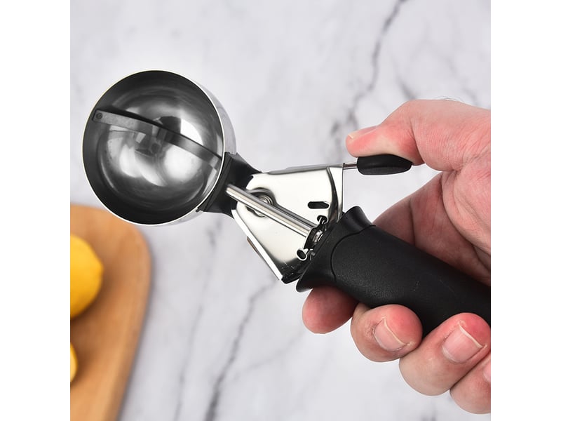 Cuillères à glace, acier inoxydable 304, ensemble de 2 pièces, pour pâte à biscuits et crème glacée, lavables au lave-vaisselle, noires - Conforama B