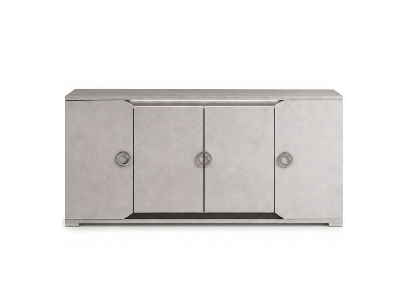  Buffet 4 portes 1 tiroir + led aspect ciment et gris anthracite - libeccio LIBECCIO - Conforama D