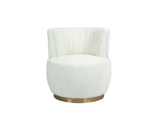 Fauteuil fixe pivotant PANGIVO W2845P262594 Tissu blanc
