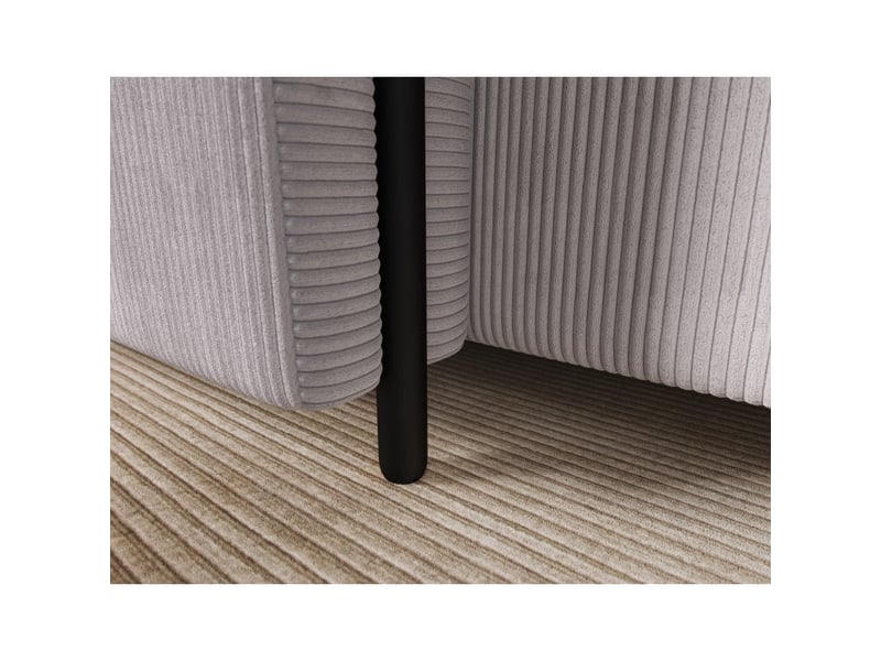 Canapé d'angle convertible arvessa gris clair velours côtelé – angle gauche avec coffre - Conforama E