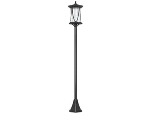 Lampadaire solaire led 17 x 17 x 127 cm noir, abs, lumière led froide, capteur de lumière, ip44, pour extérieur