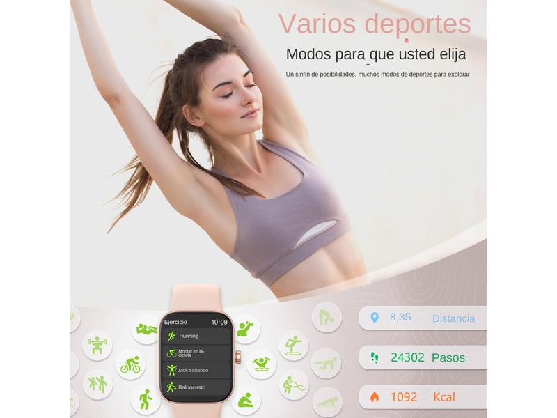  La smartwatch (rose) possède un écran tft de 1,85 pouce et des fonctions de numérotationréponse.  - Conforama C