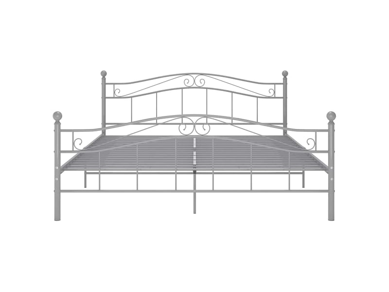  Lit double- lit adulte -  cadre de lit sans matelas gris métal 140x200 cm  - Conforama B