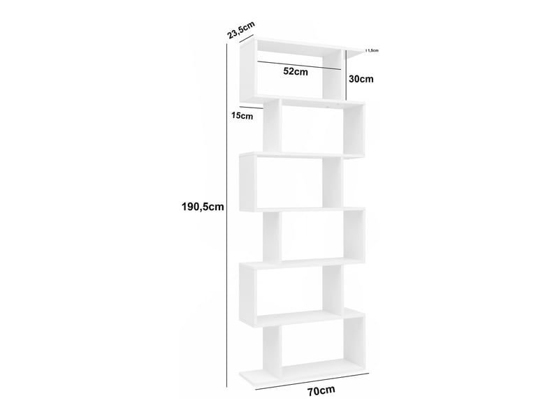  Bibliothèque 70x23,5x190,5 cm blanc  - Conforama E