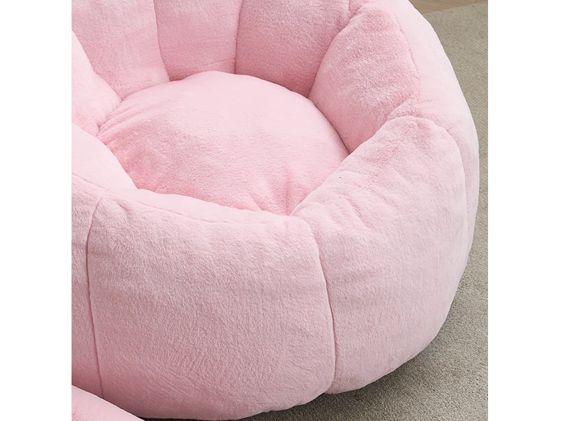  Fauteuil pouf modenvie en forme de chat avec longue queue, velours rose, 112 x 112 x 77 cm  - Conforama E