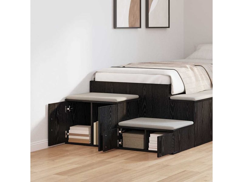  Table de chevet - table de rangement 2 pc chêne noir 127 x 41 x 40 cm  - Conforama C