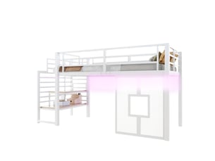 Lit mezzanine 90x200 cm coloris blanc