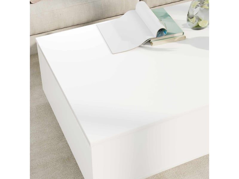  Table basse - table de salon - table à thé blanc 95 x 55 x 31 cm bois d'ingénierie  - Conforama D
