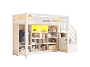 Lit mezzanine 90x200 cm HAVRYA   coloris blanc