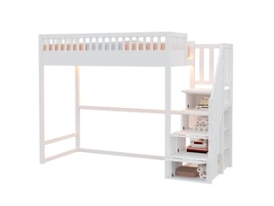 Lit mezzanine 90x200 cm MAISENTIEL coloris blanc