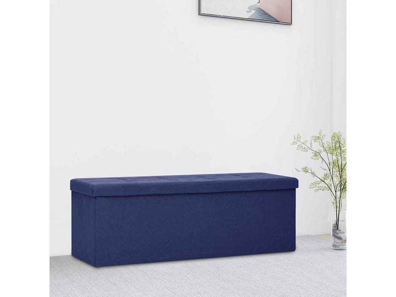  Banc chambre, banc de rangement pliable bleu faux lin  - Conforama B