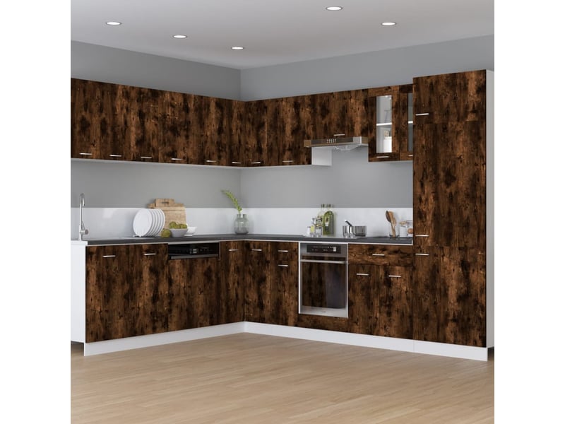  Meuble de rangement cuisine, armoire suspendue chêne fumé 29,5x31x60cm bois d'ingénierie  - Conforama C