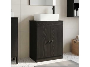 Meuble salle de bain avec évier, meuble de rangement noir 54x35x83 cm shl1998