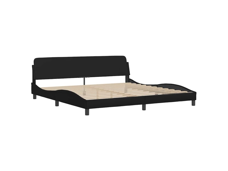  Lit double- lit adulte -  cadre de lit viana sans matelas noir 200x200 cm similicuir  - Conforama D