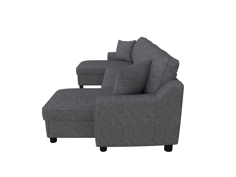 Canapé d'angle, canapé modulable, 2 places, en chenille, gris, pliable, 280 x 137 x 84 cm, design moderne - Conforama B