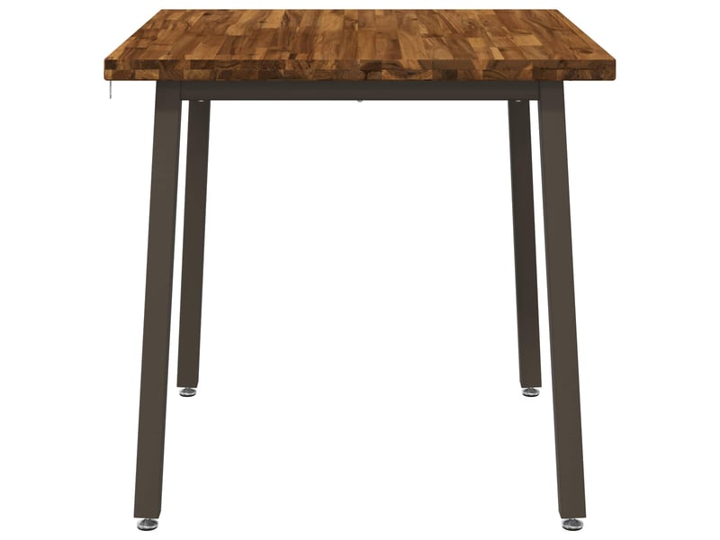  Table à manger 80x80x75 cm bois d'acacia massif naturel et café carré shl62085  - Conforama C