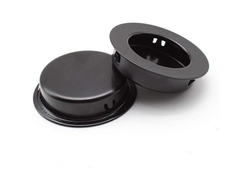  4pcs poignées rondes encastrées 40mm acier inox noir portes coulissantes tiroirs armoires meubles  - Conforama B