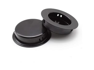4pcs poignées rondes encastrées 40mm acier inox noir portes coulissantes tiroirs armoires meubles
