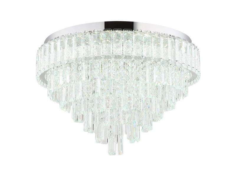 Globo crystalia plafonnier led chromé 60 cm 27006000 k  - Conforama E