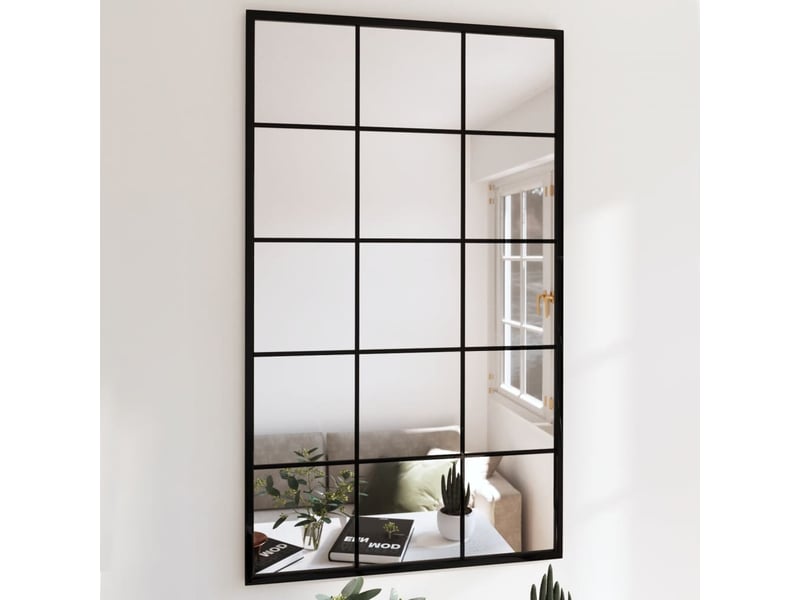  Lot de 2 miroirs muraux noir 100x60 cm métal cf62942  - Conforama B